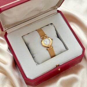 AUTHENTIC VINTAGE CARTIER GOLD WATCH - WITH BOX